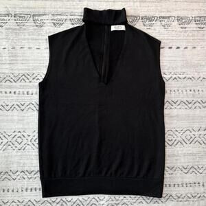 Bailey 44 XS Black Sleeveless Mock Neck Zip Back Top